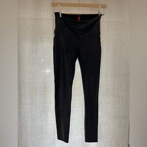SPANX Women's Black Faux Leather Leggings Size L